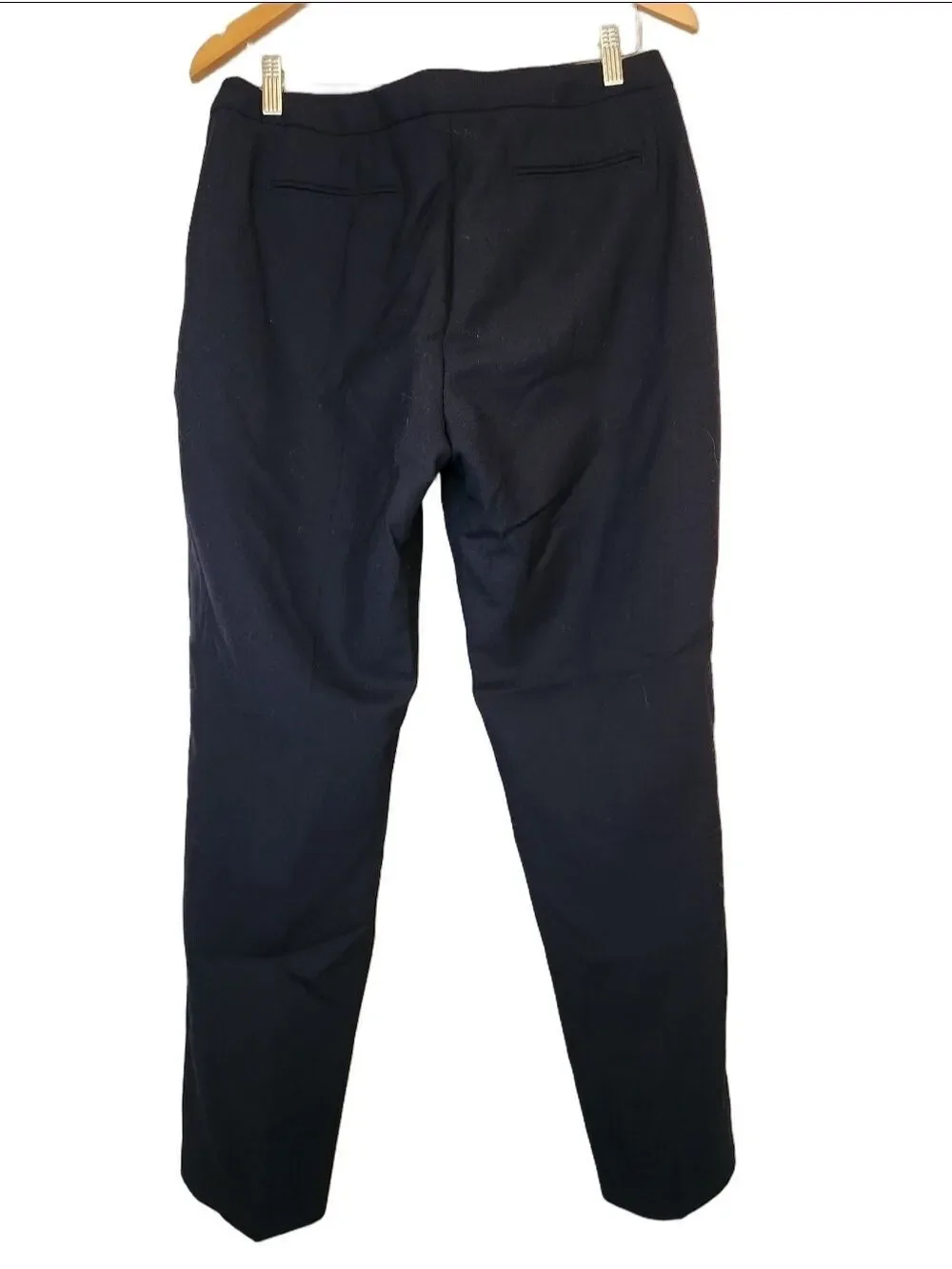 REISS Faulkner Navy Blue Slim Leg Wool Blend Trousers - US 10 / UK 14 - Picture 4 of 10